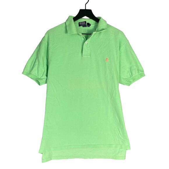 Polo Ralph Lauren Men's Vintage Polo Shirt L Kiwi Lime Green Short Sleeve - Picture 2 of 11